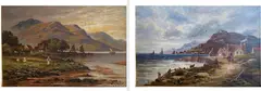 A. Taylor, Village Coastal scenes, Oil on canvas