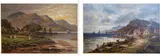 A. Taylor, Village Coastal scenes, Oil on canvas