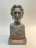 Lazaros Lameras, Bust, Bronze presented on a wooden base