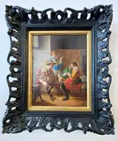 Three cavaliers playing cards by Continental School, Oil on panel, offered Sep 2023