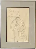 Jose Luis Cuevas, The Cheerleader, 2078, Graphite and ink on paper