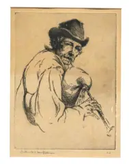 Arthur William Heintzelman, A Bag Piper, Pencil signed at base