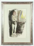 American School, Young Swimmer, 1988, Watercolor on paper