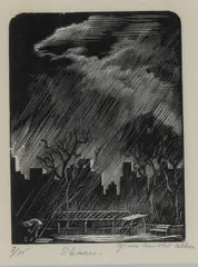Grace Albee, Showers, Pencil numbered, titled and signed at base