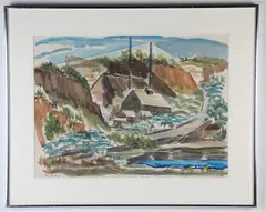 Prentiss Taylor, Abandoned Quarry, 1941, Ink titled, dated and signed at base