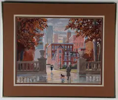 George K Ralph, Cityscape, Gouache on paper