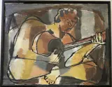 Antonio Luccarelli, The Guitar Player, 2066, Mixed media on canvas