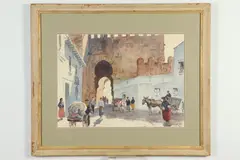 John Lavalle, Moorish Gate, Watercolor on paper