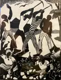 Albert Huie, Road Mending, 1977, Ink titled, dedicated, signed and dated at base