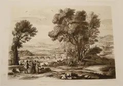 Claude Lorrain, Three Works: Beauties of Claude Lorraine, Three sepia etching aquatints engraved by Thomas Goff Lupton (an English engraver and artist, 1791