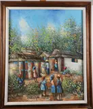 Osmin Christophe, Friends, Oil on canvas