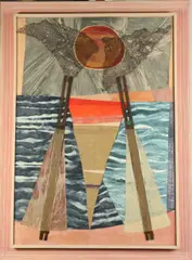 Michelle Ratte, Casting Nets, 1982, Mixed media on board