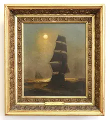 Warren Sheppard, Moonlight at Sea, Oil on canvas