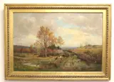 Edmund Case, Cattle Watering at a Stream, Oil on canvas