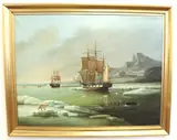 Brian Coole, Polar Bear Hunters, Oil on canvas