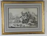 Consular Wars Scene by Jacques Francois Joseph Swebach des Fontaines, Watercolor, gouache and pen drawing on paper, sold Nov 2023
