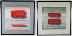 Sangeeta Reddy, Pair of Framed Abstracts, 1985, ARTIST PROFILE: Known primarily for her mixed media collages on paper and canvas
