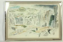 Prentiss Taylor, Chateau Feodal -- Les Baux, 1967, Ink dated and signed at base