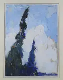 Hemlock Spires by American School, 1927, Oil on paper, sold Dec 2023