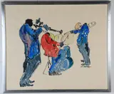 Leo Meiersdorff, Jazz Musicians, ARTIST PROFILE: Leo Meiersdorff was an American-German painter best known for his Expressionist ink and watercolor drawings of jazz musicians