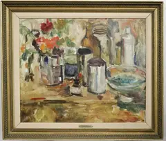 Ti-Grace Atkinson, Still Life with Flowers, Oil on canvas