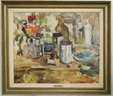 Ti-Grace Atkinson, Still Life with Flowers, Oil on canvas