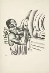 Hugo Gellert, Plate (folio 100) from "Capital" in Pictures, 1933, Limited edition lithograph from an illustrated book with sixty-two lithographs
