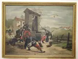 Soldiers Drawing Water from a Well, 1892, (for restoration) by Continental School, Oil on canvas, sold Dec 2023