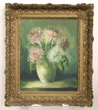 H.J. van Wijngaarden, Bouquet of Chrysanthemums, Oil on canvas