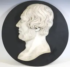 English School, Profile of a Gentleman, 1847, Sculpted marble or alabaster profile