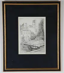 Gustav Trois, Georgetown Canal in July, 1974, Pencil titled, numbered and titled
