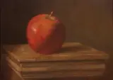 Rickie du Burke, Apple Still Life, Acrylic on canvas mounted on board