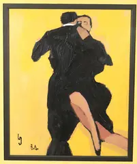 Argentine School, Buenos Aires Tango Dancers, 2009, Oil on board