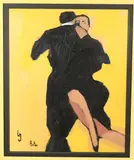Argentine School, Buenos Aires Tango Dancers, 2009, Oil on board