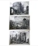 Set of three Large Engravings by Giovanni Battista Piranesi, NOTE: The Etching and drypoint titled: "The Temple of Sibyl, sold Feb 2024
