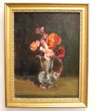 Contemporary Artist, Bouquet of red flowers, Oil on canvas