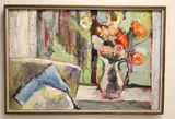 American School, White Vase with Summer Flowers, 1982, Oil on canvas
