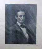 Gustav Kruell, Portrait of beardless Abraham Lincoln, 1891, Pencil signed lower right hand corner