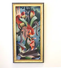 Asher Applegate, Abstract, 1948, Mixed media on board