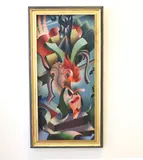 Asher Applegate, Abstract, 1948, Mixed media on board