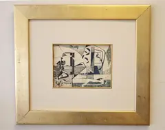 Colorful Abstract by Seymour Fogel, Mixed media on paper, sold Feb 2024
