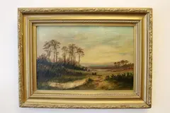 William Lamb Picknell, Landscape with two figures, Oil on canvas