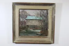 T. Allen Lawson, Covered Bridge, 1992, Oil on Masonite
