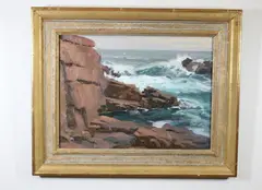 T. Allen Lawson, Where Rocks Meet Water, 1988, Oil on panel