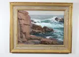 T. Allen Lawson, Where Rocks Meet Water, 1988, Oil on panel