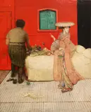 Gregory Gillespie, Man, Mixed media on panel