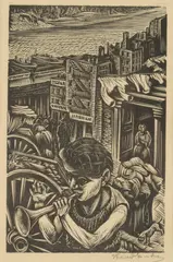 Isaac Friedlander, Untitled, BOY WITH TRUMPET, signed in pencil lower margin
