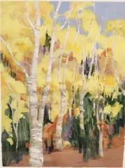Alvena McCormick, Golden Hills, Mixed media on paper
