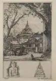 Frederick Halpern, Wat Pho Temple (Wat Phra Chetuphon), Pencil numbered and signed at base