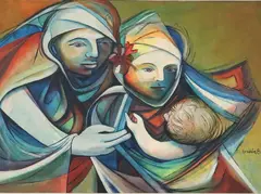 Cesar Rendon, La Familia, 1981, Oil on canvas